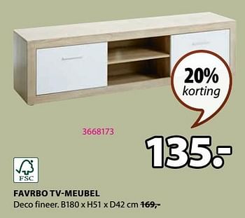 Aanbiedingen Favrbo tv-meubel - Huismerk - Jysk - Geldig van 28/08/2023 tot 10/09/2023 bij Jysk