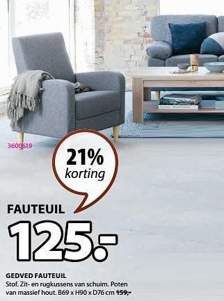 Aanbiedingen Gedved fauteuil - Huismerk - Jysk - Geldig van 28/08/2023 tot 10/09/2023 bij Jysk