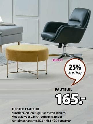 Aanbiedingen Thisted fauteuil - Huismerk - Jysk - Geldig van 28/08/2023 tot 10/09/2023 bij Jysk