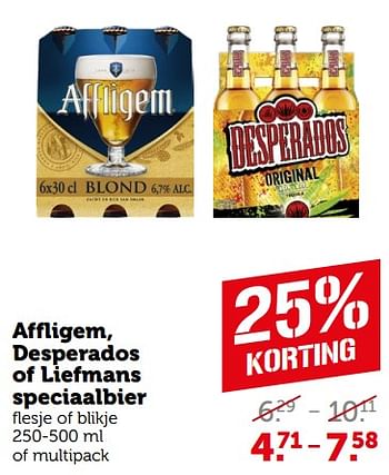 Aanbiedingen Affligem, desperados of liefmans speciaalbier - Huismerk - Coop - Geldig van 04/09/2023 tot 10/09/2023 bij Coop