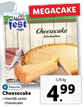Aanbiedingen Cheesecake - Alpen Fest - Geldig van 04/09/2023 tot 10/09/2023 bij Lidl