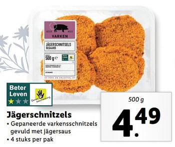 Aanbiedingen Jägerschnitzels - Huismerk - Lidl - Geldig van 04/09/2023 tot 10/09/2023 bij Lidl