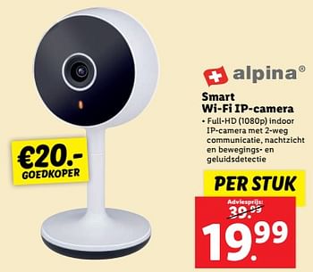 Aanbiedingen Alpina smart wi-fi ip-camera - Alpina - Geldig van 04/09/2023 tot 10/09/2023 bij Lidl