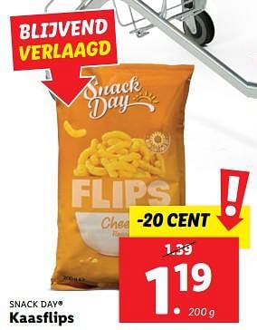 Aanbiedingen Kaasflips - Snack Day - Geldig van 04/09/2023 tot 10/09/2023 bij Lidl