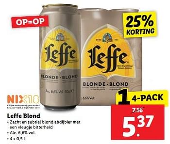 Aanbiedingen Leffe blond - Leffe - Geldig van 04/09/2023 tot 10/09/2023 bij Lidl
