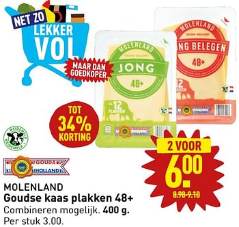 Aanbiedingen Goudse kaas plakken 48+ - MOLENLAND - Geldig van 04/09/2023 tot 10/09/2023 bij Aldi