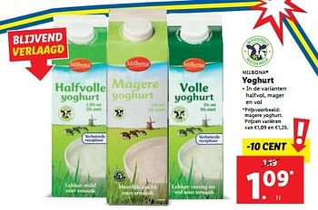 Aanbiedingen Yoghurt - Milbona - Geldig van 04/09/2023 tot 10/09/2023 bij Lidl