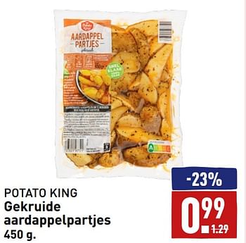 Aanbiedingen Gekruide aardappelpartjes - Potato King - Geldig van 04/09/2023 tot 10/09/2023 bij Aldi