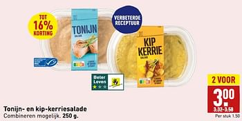 Aanbiedingen Tonijn- en kip-kerriesalade - Huismerk - Aldi - Geldig van 04/09/2023 tot 10/09/2023 bij Aldi
