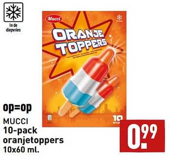 Aanbiedingen 10-pack oranjetoppers - Mucci - Geldig van 04/09/2023 tot 10/09/2023 bij Aldi