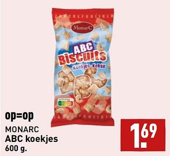 Aanbiedingen Abc koekjes - Monarc - Geldig van 04/09/2023 tot 10/09/2023 bij Aldi