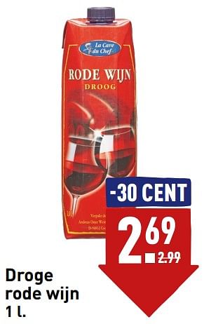 Aanbiedingen Droge rode wijn - Rode wijnen - Geldig van 04/09/2023 tot 10/09/2023 bij Aldi