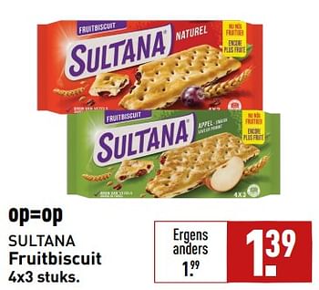 Aanbiedingen Fruitbiscuit - Sultana - Geldig van 04/09/2023 tot 10/09/2023 bij Aldi