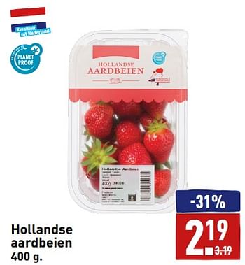 Aanbiedingen Hollandse aardbeien - Huismerk - Aldi - Geldig van 04/09/2023 tot 10/09/2023 bij Aldi
