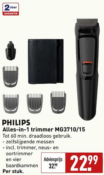 Aanbiedingen Philips alles-in-1 trimmer mg3710-15 - Philips - Geldig van 04/09/2023 tot 10/09/2023 bij Aldi