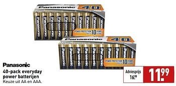 Aanbiedingen 40-pack everyday power batterijen - Panasonic - Geldig van 04/09/2023 tot 10/09/2023 bij Aldi