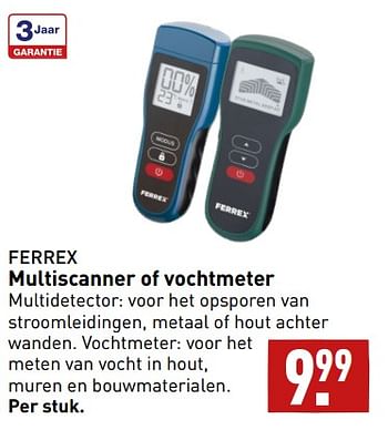 Aanbiedingen Ferrex multiscanner of vochtmeter - Ferrex - Geldig van 04/09/2023 tot 10/09/2023 bij Aldi