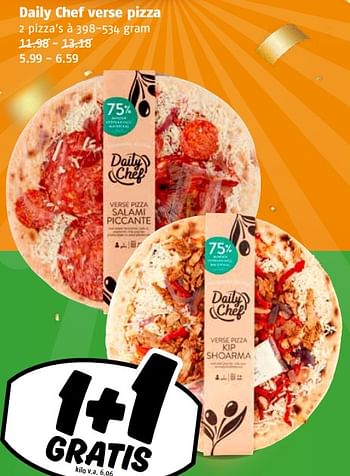 Aanbiedingen Daily chef verse pizza - Daily chef - Geldig van 04/09/2023 tot 10/09/2023 bij Poiesz
