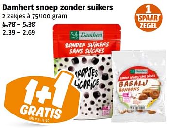 Aanbiedingen Damhert snoep zonder suikers - Damhert - Geldig van 04/09/2023 tot 10/09/2023 bij Poiesz