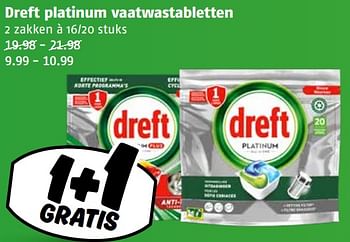 Aanbiedingen Dreft platinum vaatwastabletten - Dreft - Geldig van 04/09/2023 tot 10/09/2023 bij Poiesz