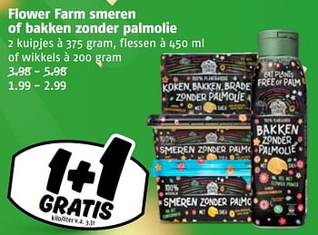Aanbiedingen Flower farm smeren of bakken zonder palmolie - Flower Farm - Geldig van 04/09/2023 tot 10/09/2023 bij Poiesz