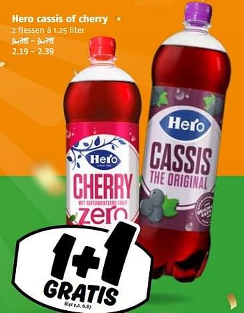Aanbiedingen Hero cassis of cherry - Hero - Geldig van 04/09/2023 tot 10/09/2023 bij Poiesz
