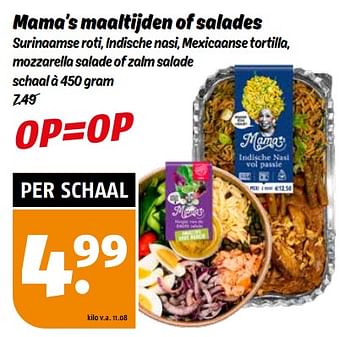 Aanbiedingen Mama’s maaltijden of salades - Mama's - Geldig van 04/09/2023 tot 10/09/2023 bij Poiesz