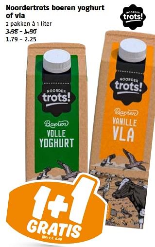 Aanbiedingen Noordertrots boeren yoghurt of vla - Noordertrots - Geldig van 04/09/2023 tot 10/09/2023 bij Poiesz