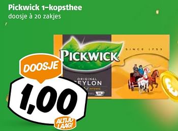 Aanbiedingen Pickwick 1-kopsthee - Pickwick - Geldig van 04/09/2023 tot 10/09/2023 bij Poiesz