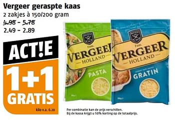 Aanbiedingen Vergeer geraspte kaas - Vergeer  - Geldig van 04/09/2023 tot 10/09/2023 bij Poiesz