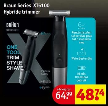 Aanbiedingen Braun series xt5100 hybride trimmer - Braun - Geldig van 05/09/2023 tot 10/09/2023 bij Kruidvat