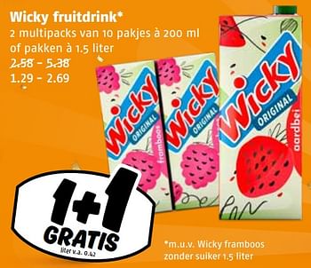 Aanbiedingen Wicky fruitdrink - Wicky - Geldig van 04/09/2023 tot 10/09/2023 bij Poiesz