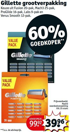 Aanbiedingen Gillette grootverpakking mach3 voordeelverpakking xxl - Gillette - Geldig van 05/09/2023 tot 10/09/2023 bij Kruidvat