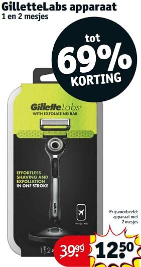 Aanbiedingen Gillettelabs apparaat met 2 mesjes - Gillette - Geldig van 05/09/2023 tot 10/09/2023 bij Kruidvat