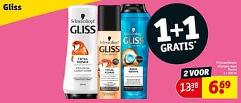 Aanbiedingen Gliss shampoo aqua revive - Schwartzkopf - Geldig van 05/09/2023 tot 10/09/2023 bij Kruidvat