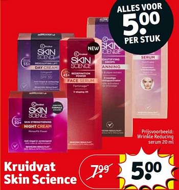 Aanbiedingen Kruidvat skin science wrinkle reducing serum - Huismerk - Kruidvat - Geldig van 05/09/2023 tot 10/09/2023 bij Kruidvat