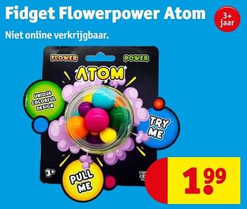 Aanbiedingen Fidget flowerpower atom - Huismerk - Kruidvat - Geldig van 05/09/2023 tot 10/09/2023 bij Kruidvat