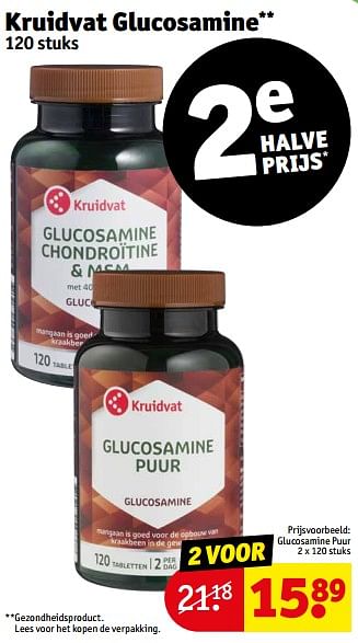 Aanbiedingen Glucosamine puur - Huismerk - Kruidvat - Geldig van 05/09/2023 tot 10/09/2023 bij Kruidvat
