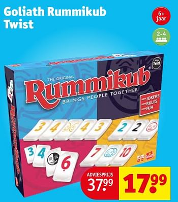 Aanbiedingen Goliath rummikub twist - Goliath - Geldig van 05/09/2023 tot 10/09/2023 bij Kruidvat