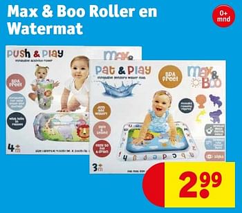 Aanbiedingen Max + boo roller en watermat - Huismerk - Kruidvat - Geldig van 05/09/2023 tot 10/09/2023 bij Kruidvat