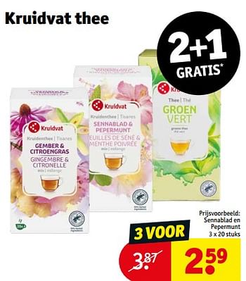 Aanbiedingen Kruidvat thee sennablad en pepermunt - Huismerk - Kruidvat - Geldig van 05/09/2023 tot 10/09/2023 bij Kruidvat