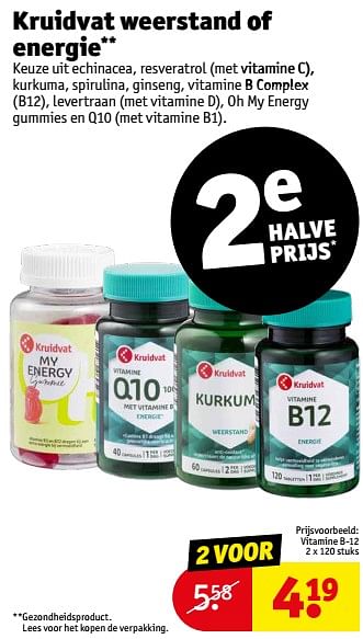 Aanbiedingen Vitamine b-12 - Huismerk - Kruidvat - Geldig van 05/09/2023 tot 10/09/2023 bij Kruidvat