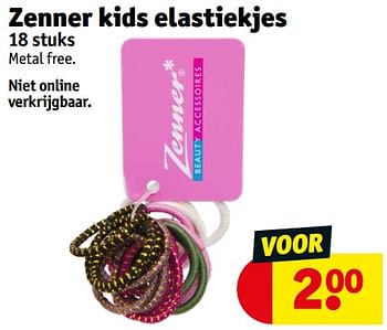 Aanbiedingen Zenner kids elastiekjes - zenner - Geldig van 05/09/2023 tot 10/09/2023 bij Kruidvat
