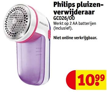 Aanbiedingen Philips pluizenverwijderaar gc026-00 - Philips - Geldig van 05/09/2023 tot 10/09/2023 bij Kruidvat