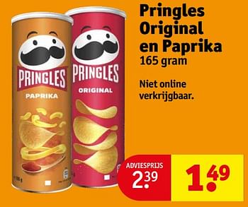 Aanbiedingen Pringles original en paprika - Pringles - Geldig van 05/09/2023 tot 10/09/2023 bij Kruidvat