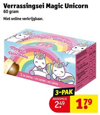 Aanbiedingen Verrassingsei magic unicorn - Zaini - Geldig van 05/09/2023 tot 10/09/2023 bij Kruidvat