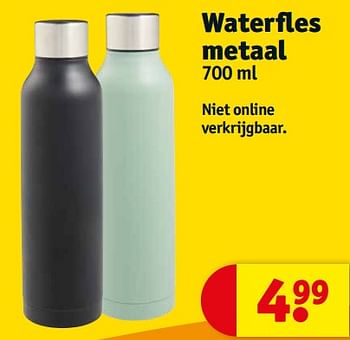 Aanbiedingen Waterfles metaal - Huismerk - Kruidvat - Geldig van 05/09/2023 tot 10/09/2023 bij Kruidvat