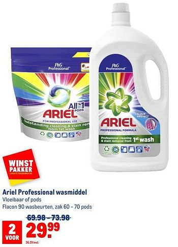Aanbiedingen Ariel professional wasmiddel - Ariel - Geldig van 30/08/2023 tot 12/09/2023 bij Makro