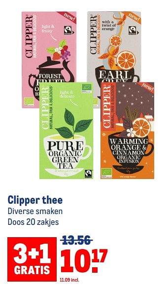 Aanbiedingen Clipper thee - Clipper - Geldig van 30/08/2023 tot 12/09/2023 bij Makro