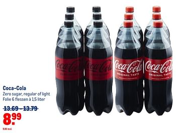 Aanbiedingen Coca-cola zero sugar, regular of light - Coca Cola - Geldig van 30/08/2023 tot 12/09/2023 bij Makro